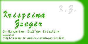 krisztina zseger business card